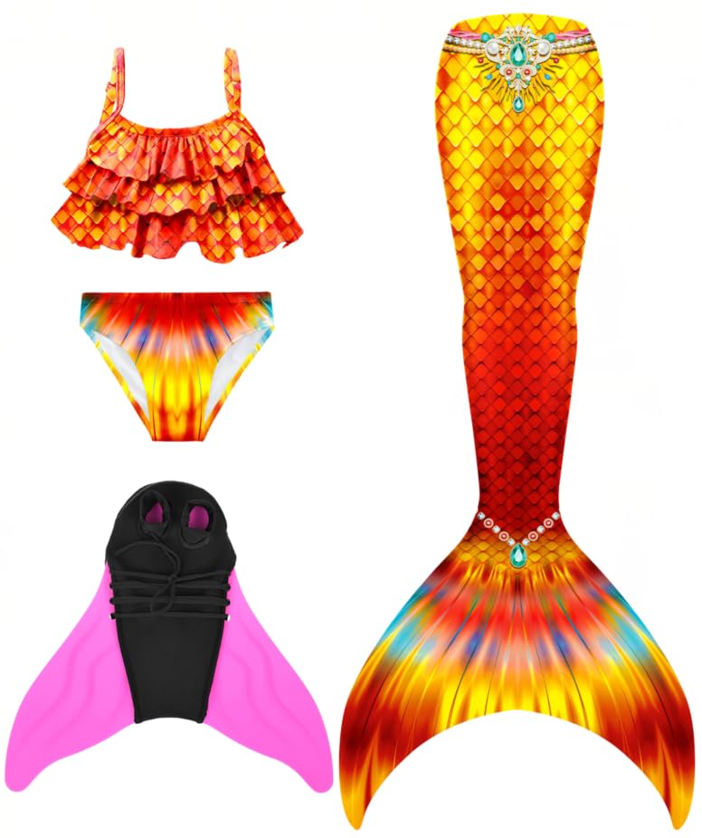 shepretty Traje de Baño de La Cola Sirena de Las Muchachas Bikini Set,xiaofenG2-140