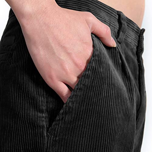 IDEALSANXUN Mens Corduroy Pants Pleated Straight Leg Thick Loose Senior Pants (Black, 44W x 32L) by IDEALSANXUN - Image 3