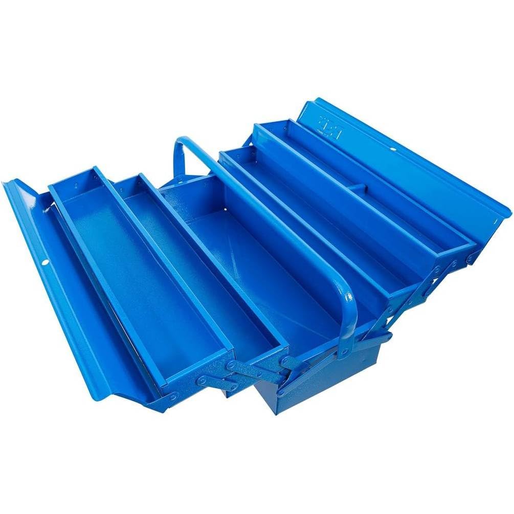 Caisse à Outils Métallique Vide 530 x 200 x 200 mm - 5 Compartiments - Solide et Pratique, Pro - D-Work