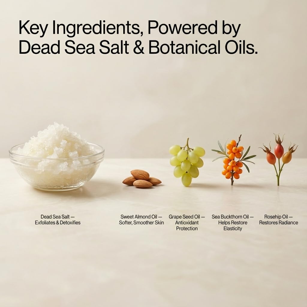 Seacret Salt & Oil Scrub Pomegranate 400gr / 14.1FL.OZ For All Skin Types