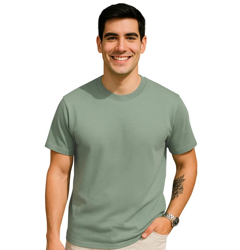 Image of Sleepynuts Men's Regular Fit Round Neck Half Sleeves Solid Casual Wear T-Shirt