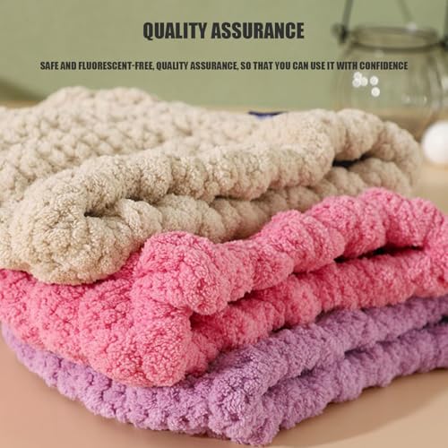 CutitiUU 2 PCS Absorbent drying cap,Long Eye Shape Dryer Cap Purple+Rose,Girls Hair Drying Towels Super Absorbent Wet Hair Drying Cap,Bath Caps,Quick Drying Bath Cap,Cute Coral Velvet Bath Caps - Image 4