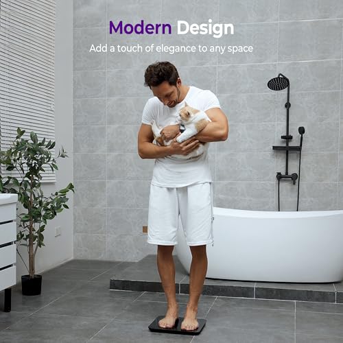 Image of Ovutek Scale for Body Weight, Highly Accurate 450lb Digital Bathroom Scales for People, Automatic Weighing Machine for Baby, Pet, Light Items, Large LED