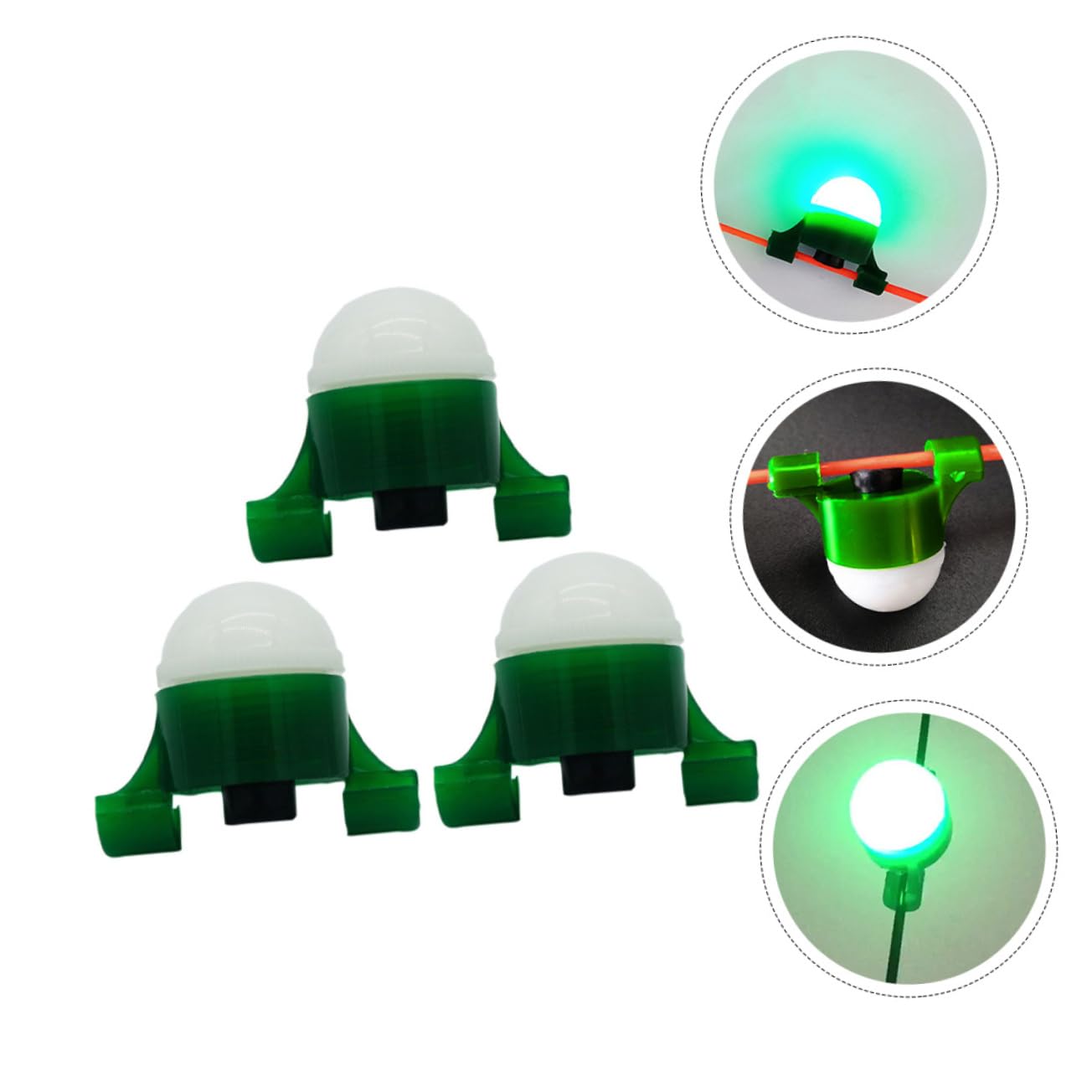 Abaodam Luce di Allarme Dell'asta di Mare da Pesca Illuminazione per La Pesca Canna da Pesca Leggera Portatile Pesca Notturna con Bastoncini da Pesca Lampada Verde Plastica