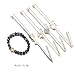 yunanwa 5 PACK (25pcs) Multilayer Bohemian Beaded Bangle Bracelet Crystal Charm Stretch Beach Set Boho Holiday Jewelry