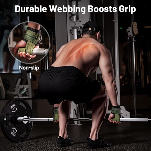 M MANUEKLEAR Wrist Straps for Weightlifting, Gym Lifting Straps with D Rings for Cable Machine,Weight Lifting Wrist Wraps for Men Women Green M(6.3-7.5inch) by M MANUEKLEAR - Used condition - Image 4
