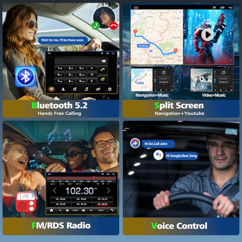 Image of Android 14 Car Stereo for Chrysler 300 2011-2014,8.4 Inch Double Din Car Radio with Carplay & Android Auto, in-Dash Navigation Radio with BT Mirror Link WiFi FM Radio & Backup Camera-2+32G