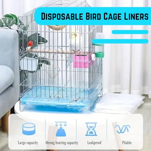Image of VAYINATO 50 Pcs(60 * 40 Cm) Disposable Cage Tray Liners - Transparent Waterproof Liner Covers for Pet Cages | Leak-Proof, Hygienic, Easy Clean Liners for Birds, Rabbits, Hamsters, Guinea Pigs