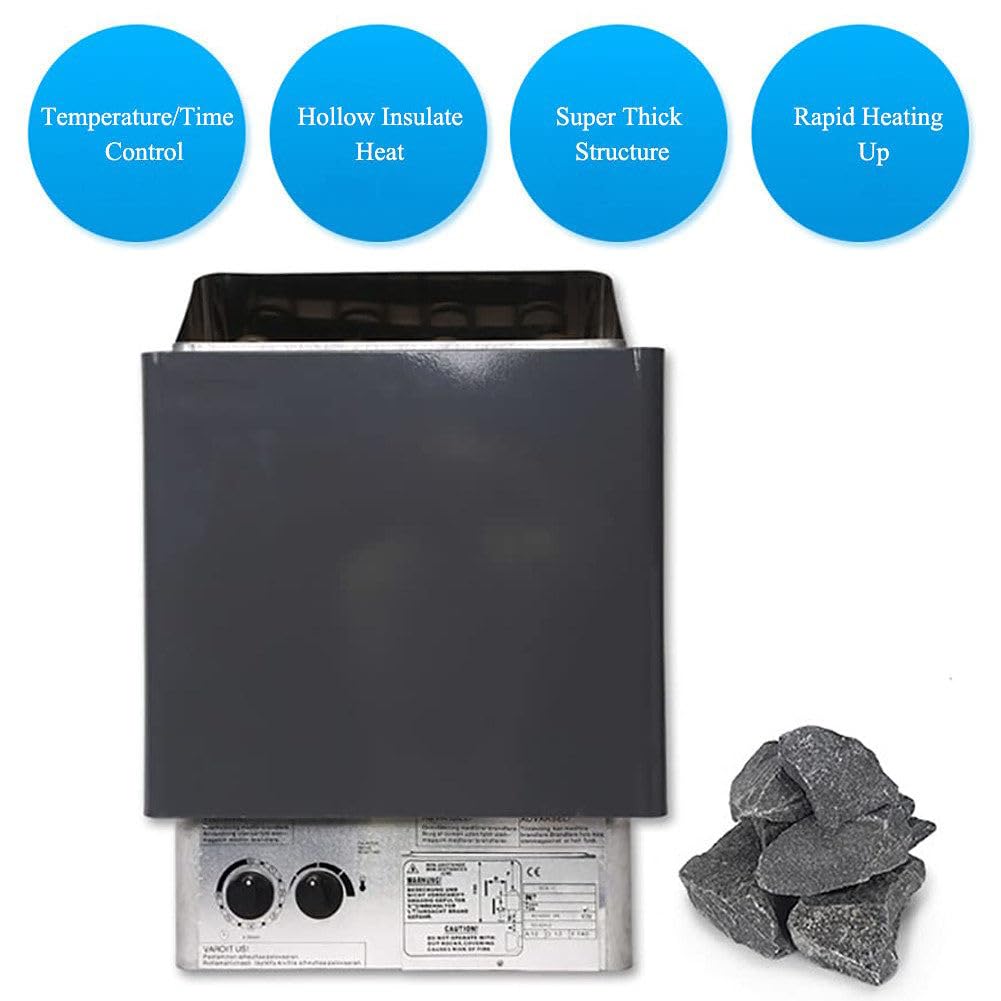 Poêles De Sauna électriques, Poêle De Chauffage De Sauna électrique En Acier Inoxydable 3Kw-6Kw, ContrôLeur Interne PoêLe De Sauna Sec Pour La Maison, L'Hôtel, Le Spa, Le Hammam,4.5KW