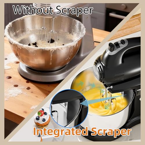 3.2QT 2-in-1 Stand Mixer, Electric Kitchen Mixer with Auto-Rotating Bowl & Tilt-Head - image 8