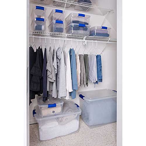 Homz Heavy Duty Modular Clear Plastic Stackable Storage Tote Containers With Latching And Locking Lids, 31 Quart Capacity, 4 Pack #TOP7