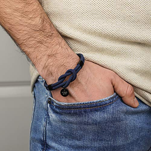 Image of globi Paracord Braided Rope Bracelet for Men Women | Lightweight Nautical Unisex Cuff Bracelet with Stainless Steel Magnetic Clasp