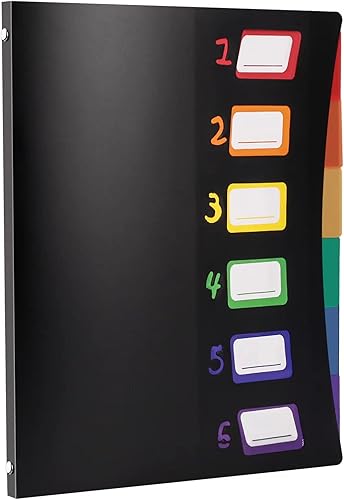 Carpeta de archivos expandible con pestaña arcoíris, 6 bolsillos, organizador duradero tamaño carta A4, divisores de plástico resistentes al agua,