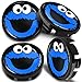 Produktbild SkinoEu Kompatibel für Nabendeckel VW 65mm Radnabenabdeckung für Alufelgen Felgendeckel Nabenkappe Radkappen Blau Cookie Monster CV 41