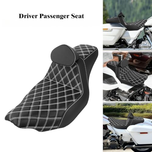 Sillín motocicleta doble con cojín ergonómico lumbar para mitigar la fatiga en ruta 2