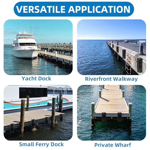 Image of Dock Bumper Fender,Boat Dock Bumpers for Edge or Side,Marine Fender Guard,Vertical Protection,Durable Construction,Includes Mounting Hardware,2 Pack-Black