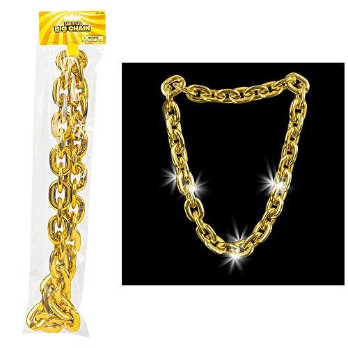 Rhode Island Novelty 38 Inch Light-Up Big Chain Gold Necklace One Per Order