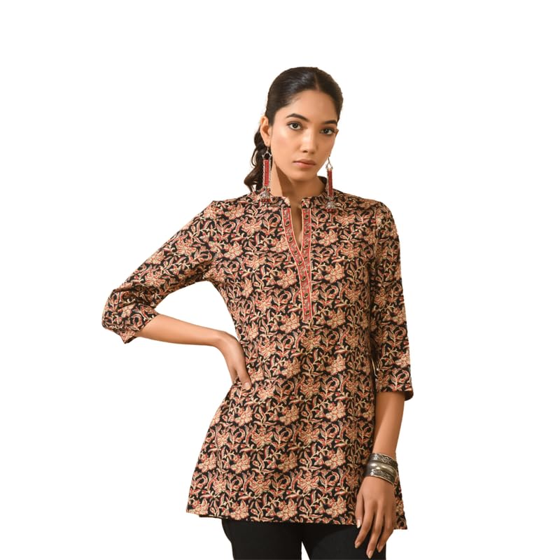 Image of Meesan Women's Casual Ethnic 3 /4 Sleeve Printed Tunic