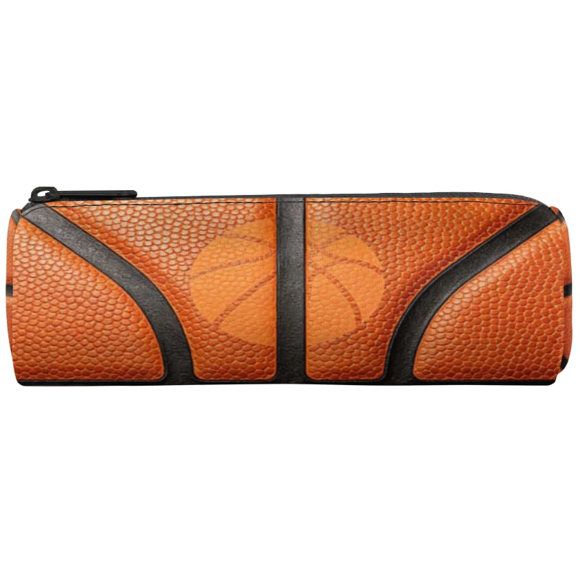 Image of Sport Ball Basketball Pencil Case Basketball Texture Pencil Pouch for School Teen Girl Boy Kids Pencil Bag Pen Case Office Student Stationery Pouch Storage Cosmetic Makeup Bag Women