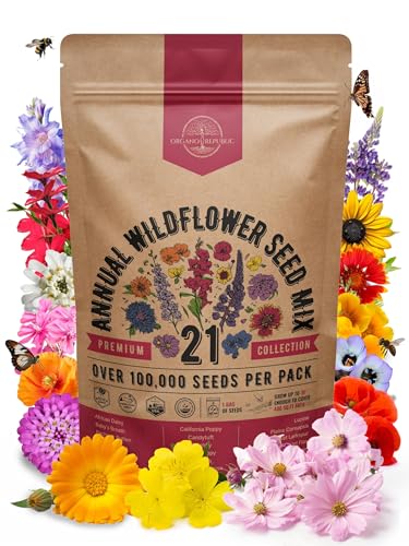 Organo Republic 21 Annual Wildflower Seeds Mix for Indoor &