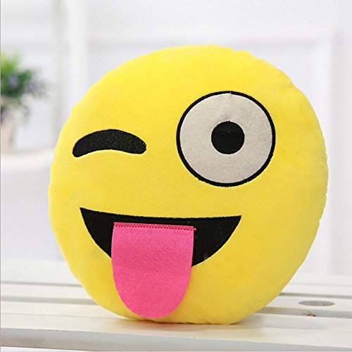 COOLCASE E:travieso Estilo Creativo Dibujos animados QQ Expresión Divertido Juguete De Peluche Suave Emoji suave Almohada
