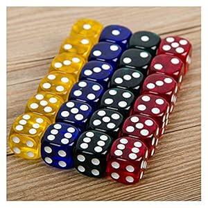 Dobbelstenen 24 stuks set 16mm afgeronde hoeken spelen party dobbelstenen vier kleuren transparante dobbelstenen…