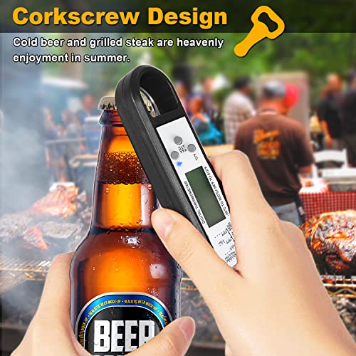 Digital Meat Thermometer, Waterproof Kitchen Instant Read Food Thermometer For Grilling With Probe, Meat Temperature Probe For Cooking Bbq, Roast Turkey, Black #TOP3