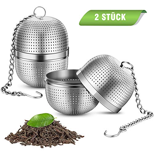 HOMEMAXS 2pcs Infusor de chá de malha de aço inoxidável 304 Infusor de bola de chá de folhas soltas