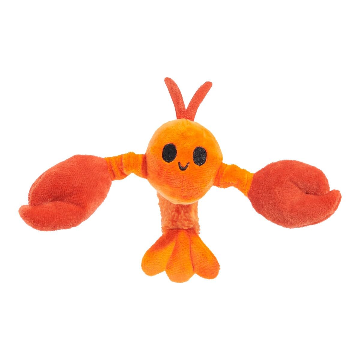 BARK Dog Toy Della Crawfish Squeaky Toy for Dogs Soft Plush Squeaker, Red and Orange, XS/S