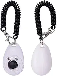 JAMBO PET, Clicker para Treinamento de Animais, Basic, alça de Pulso, Treinamento Comportamental Cães e Gatos - Branco