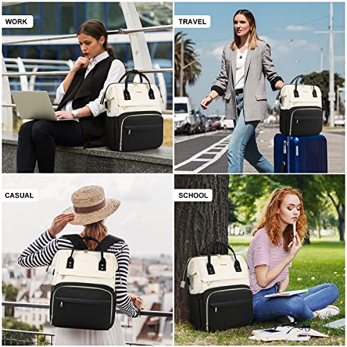 LOVEVOOK-Laptop-Backpack-Purse-for-Woman-17-Inch-Computer-Business-Backpacks-Stylish-School-Bookbag-Teacher-Doctor-Nurse-Bags-for-Work-Casual-Daypack-Backpack-with-USB-Port-Beige-Black
