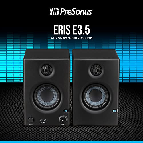 Monitores de áudio PreSonus Eris E3.5 9 cm bidirecional, 25W near field (par) com emparelhamento de
