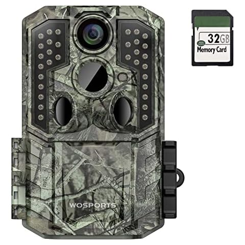 WOSPORTS Trail Camera,48MP 4K 0.2S Trigger Motion Activated,Game Hunting Camera with Night Vision IP66 Waterproof 2.0''LCD 120°Wide Camera Lens for Outdoor Scouting Wildlife Monitoring Home Security Cover