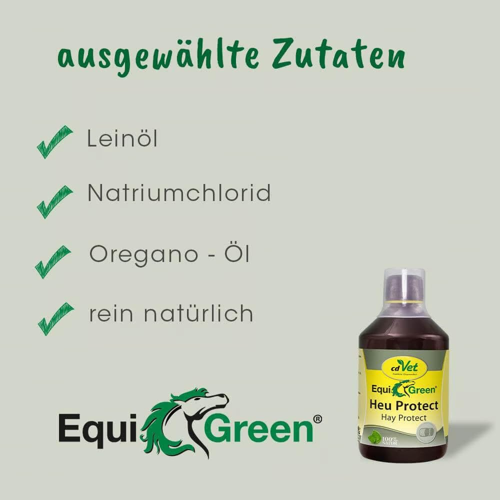 EquiGreen Heu Protect 5 L | Ergänzungsfuttermittel für Pferde - Spray für EIN pilzfeindliches Heu -