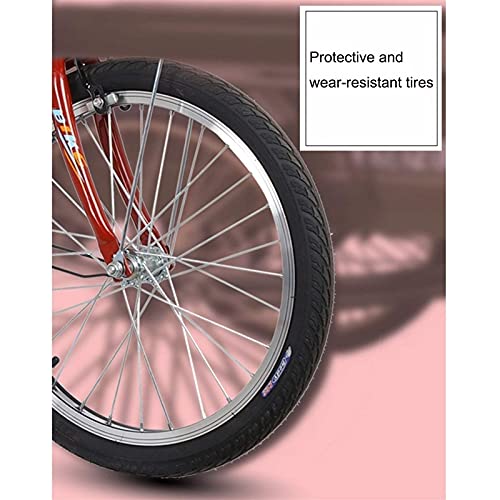 Triciclo adulto mini de 16 pulgadas, monocarga, 3 ruedas, con cesta trasera y asiento, para adultos mayores, recreo y compras, incluye timbre y luces miniatura 3