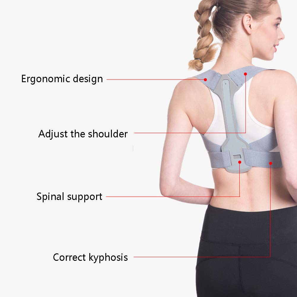 Corrector de Postura Ajuste de Hombro Ajustable Cinturón de Joroba Ayuda de la Columna Vertebral para Hombres o Mujeres, Cuello y Hombro Alivio