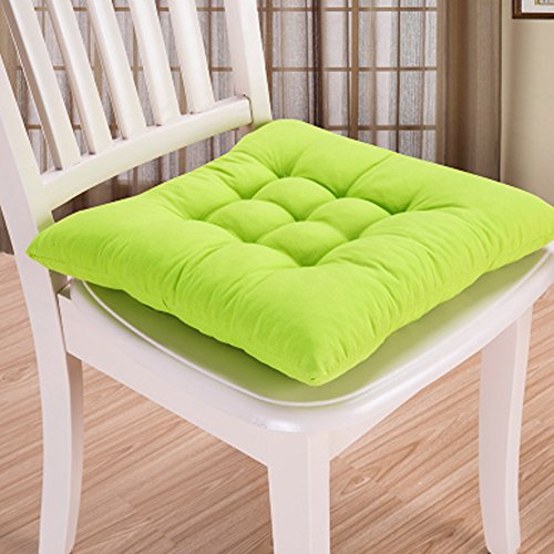 Cojín para silla de interior y exterior, mimbre macizo, cojines para silla de cocina, jardín, comedor, 35 x 34 cm, cojín para silla 40cm by 40cm verde