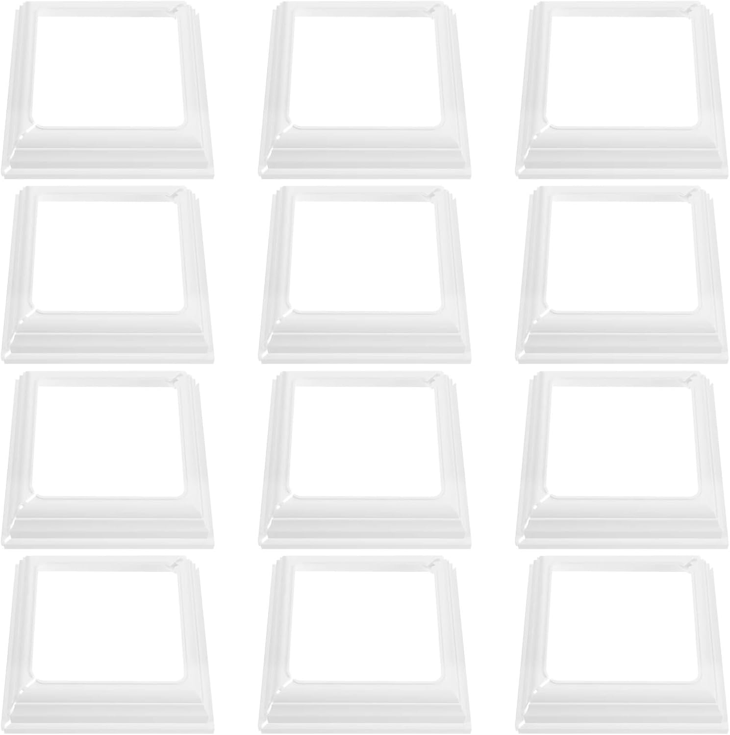 12pcs Plastic Split Style White Column Wraps Porch Deck Post Sleeve Base Cover Fence Parts Decorative