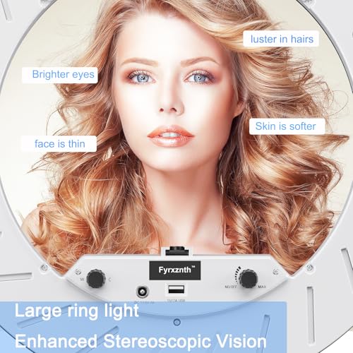 Image of Ring Light 18 inch with Stand, 55w 6700K LED Light,63 inch Tripod,Multi-Angle Adjustable Phone Stand, for iPhone and Android Phones, CRI95, Suitable for YouTube, TikTok, Selfies (White, 18 inch)