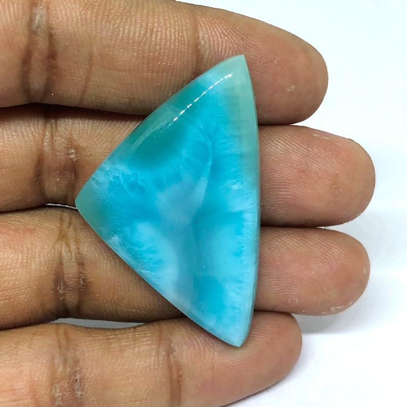 Larimar naturel cabochon triangle 41mm sans défaut pour sertissage bague - 2
