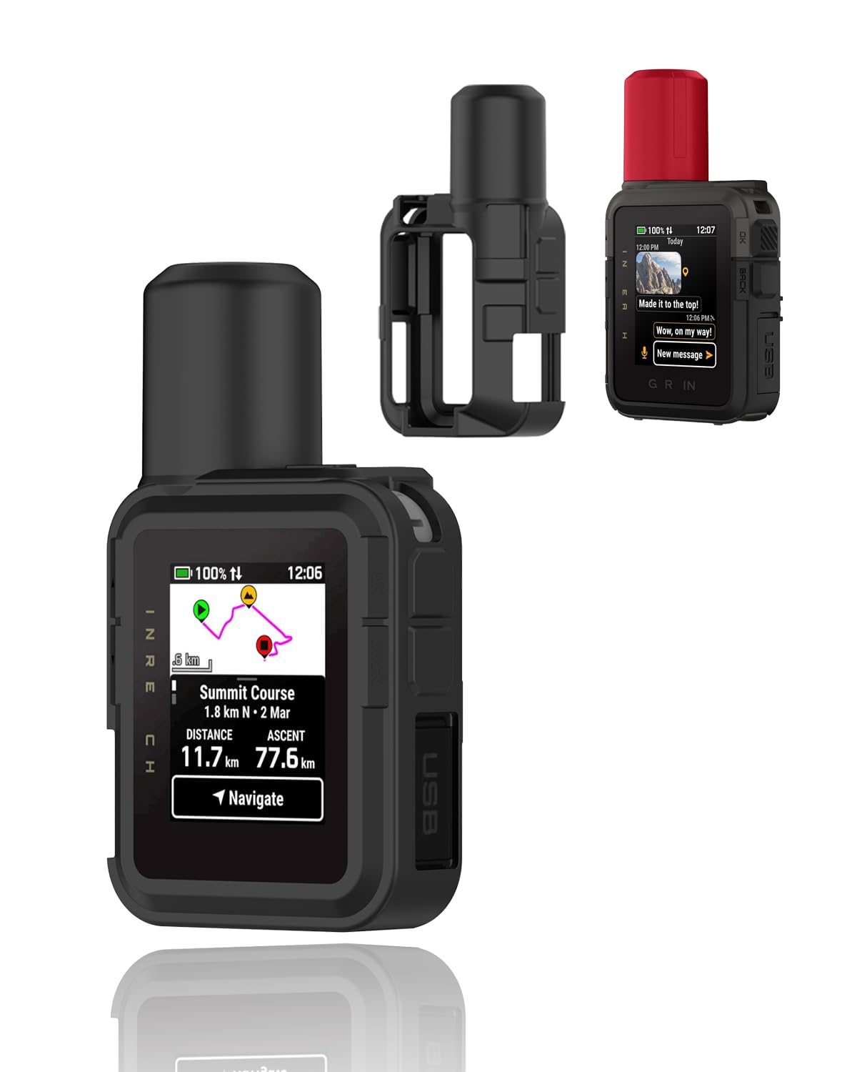 toergy Silicone Protective Case for Garmin inReach Mini 3 Plus Satellite Communicator - Durable & Soft Cover with Precise Cutouts, Shockproof, Comfort Grip, Black, 1 Pack