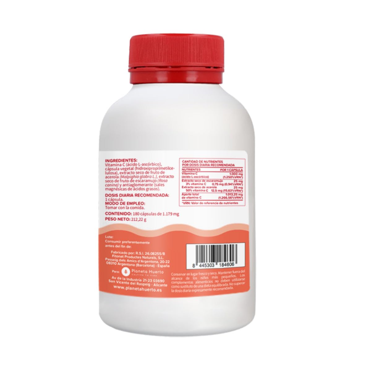 PLANETA HUERTO | Pack 3x Vitamina C 1000 mg 180 Cápsulas – Refuerzo para el Sistema Inmunológico – Con Escaramujo y Acerola – Antioxidante Natural