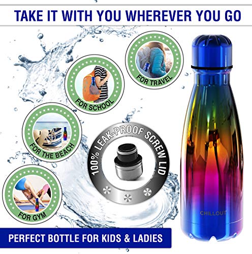 Image of CHILLOUT LIFE 12oz Kids Insulated Stainless Steel Water Bottle, Leak Proof