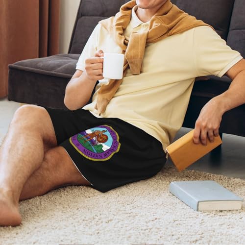 The Great Seal of The Chickasaw Nation Pajama Shorts for Men, Men's Pajama Bottoms, Sleepwear for Summer3