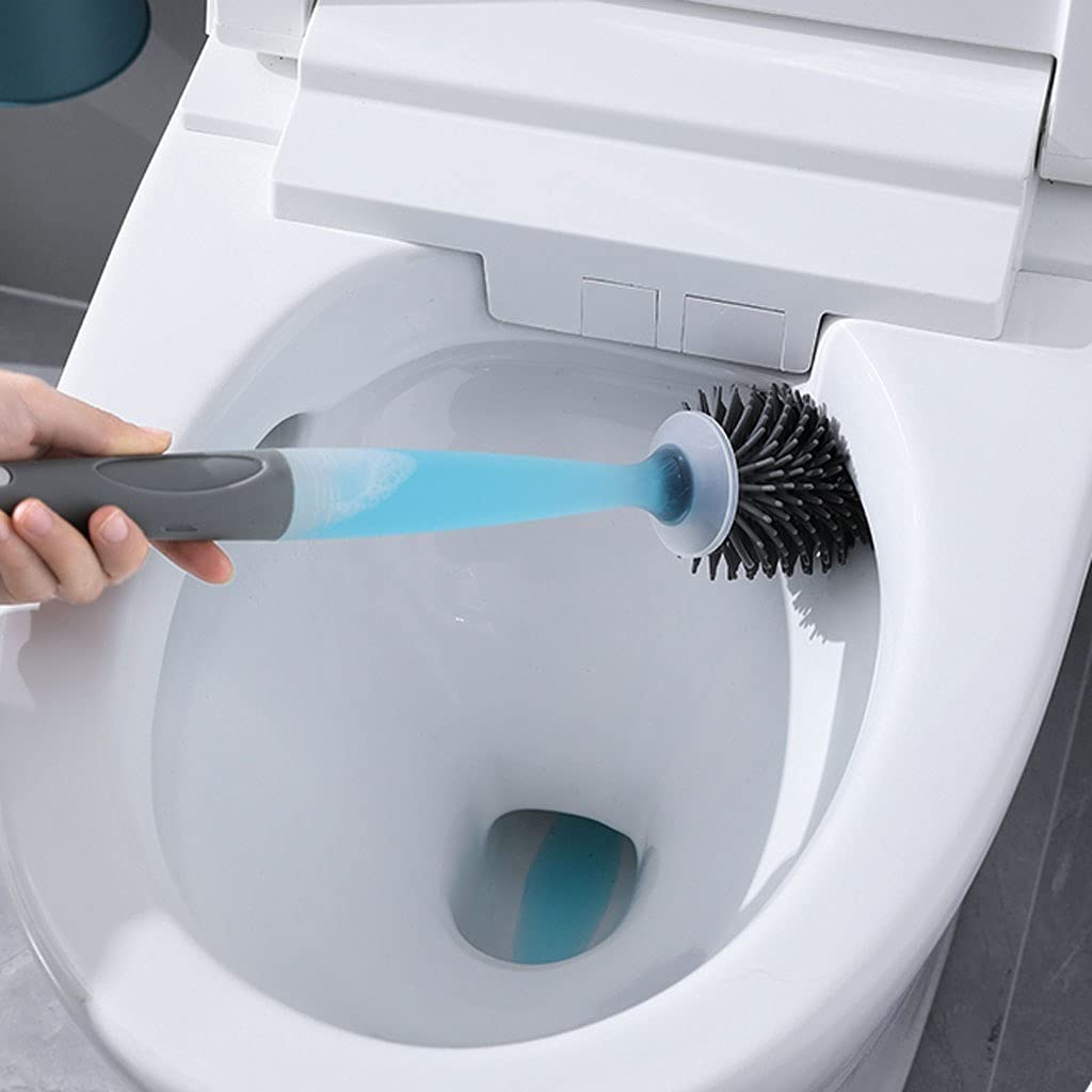 Escobilla Baño/Escobilla y Portaescobillas de Baño Escobilla de baño de silicona montada en la pared con soporte de Base, escobilla de baño multifuncional, escobilla de baño, Kit de limpieza de escobi