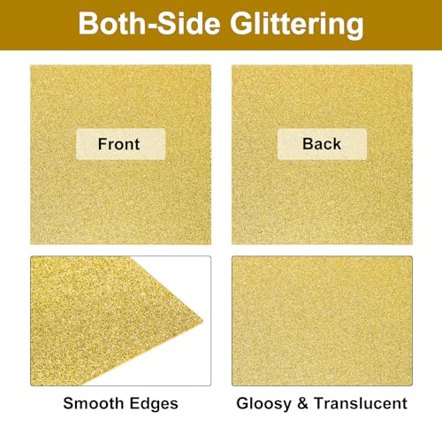 Image of MECCANIXITY 3 Pcs Gold Glitter Acrylic Sheets 1 /8 inch Thickness 12 inch x 12 inch Glossy PMMA Fluorescent Plastic Sheets Extruded Translucent Blanks for DIY Art Crafting Laser Cutting & Engraving