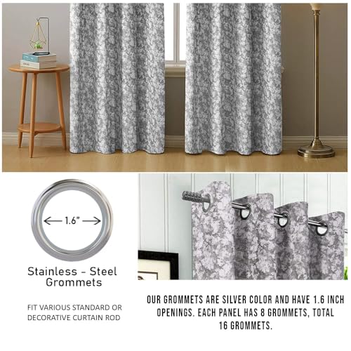 Image of Homestan Abstract Design Velvet Long Door Curtains 9 Feet Long Set of 2 for Home Decor (9 X 4.5 Feet, White)