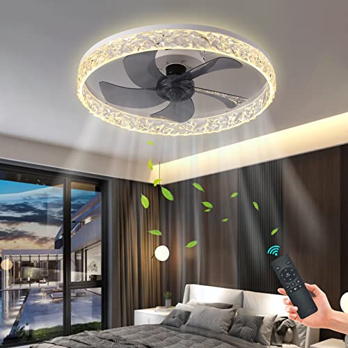 SCAWAIL Ceiling Fans with Lights Smart Ceiling Fan with Remote Control Dimmable 3 Color 6 Speeds Low Profile Ceiling Fan Light for Bedroom Living Room Kitchen White SCAWAIL Ceiling Fans with Lights Smart Ceiling Fan with Remote Control Dimmable 3 Color 6 Speeds Low Profile Ceiling Fan Light for Bedroom Living Room Kitchen White