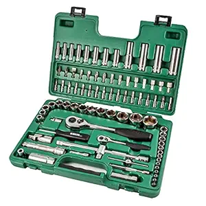 SATA ST09013SJ 88 Pieces 1/4? and 1/2? Drive 6 Point Metric Socket Set with Universal Joint for Better Access to Hard-to Reach Fasteners