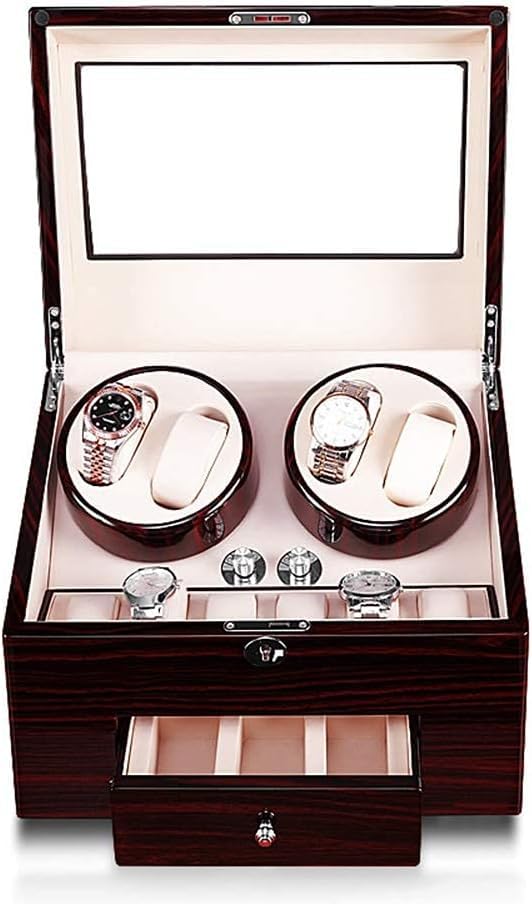 FENOKD Watch Automatic Watch Winder Box with Plug Quiet Motor 5 Rotation Modes Watches Rotation Storage Case Display Box
